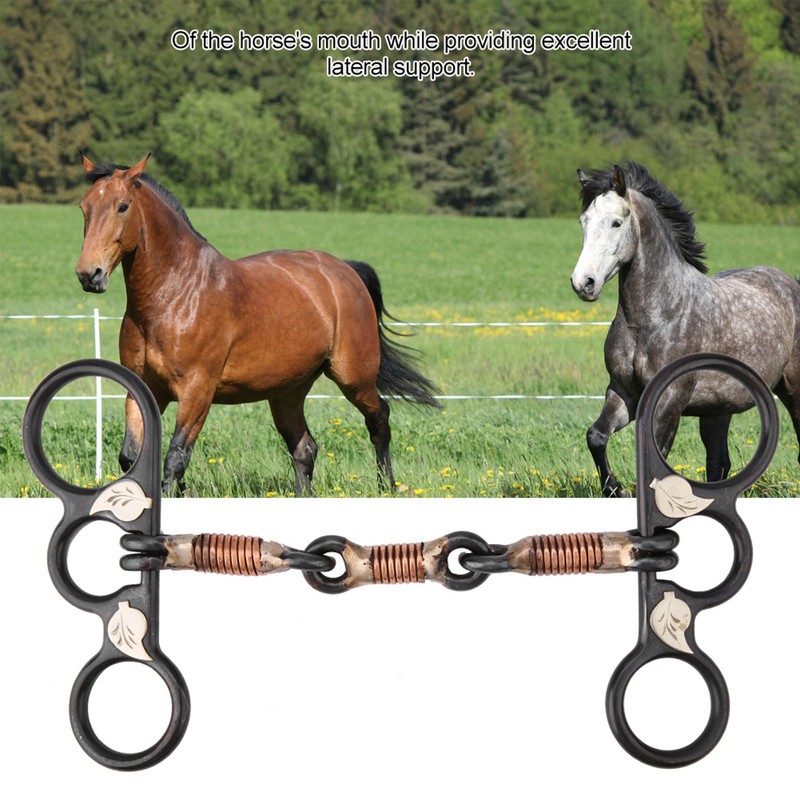 Horse Chew Black Stainless Steel Training Bit Copper Wire Wrapped