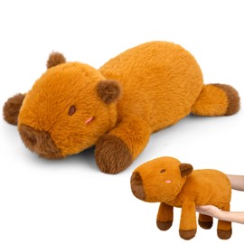 Weighted Capybara Stuffed Animal,21in 1.9lb Weighted Stuffed Animals Soft Capybara Plush Pillow for Kids, Cute Huggable Cartoon Plush Gifts for Adults, Kids, Boys and Girls