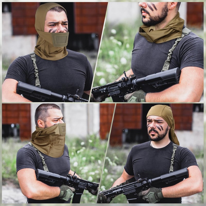 Qavctw Airsoft Balaclava Mesh Mask Full Face Tactical Breathable Mask