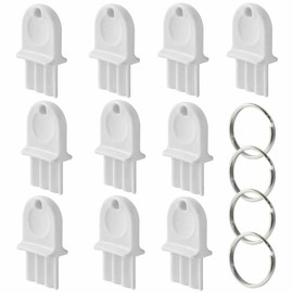 Zorfeter 10Pcs White Paper Towel Dispenser Key, Universal Replacement Toilet Paper Dispenser Key