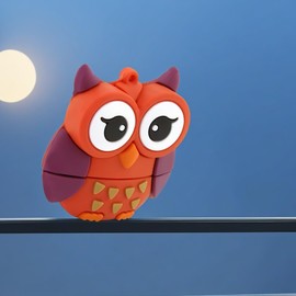 64GB USB 3.0 Flash Drive Cartoon Novelty Silicone Cute Owl Memory Stick Silicone Rubber Ainmal Pendrive Data Storage