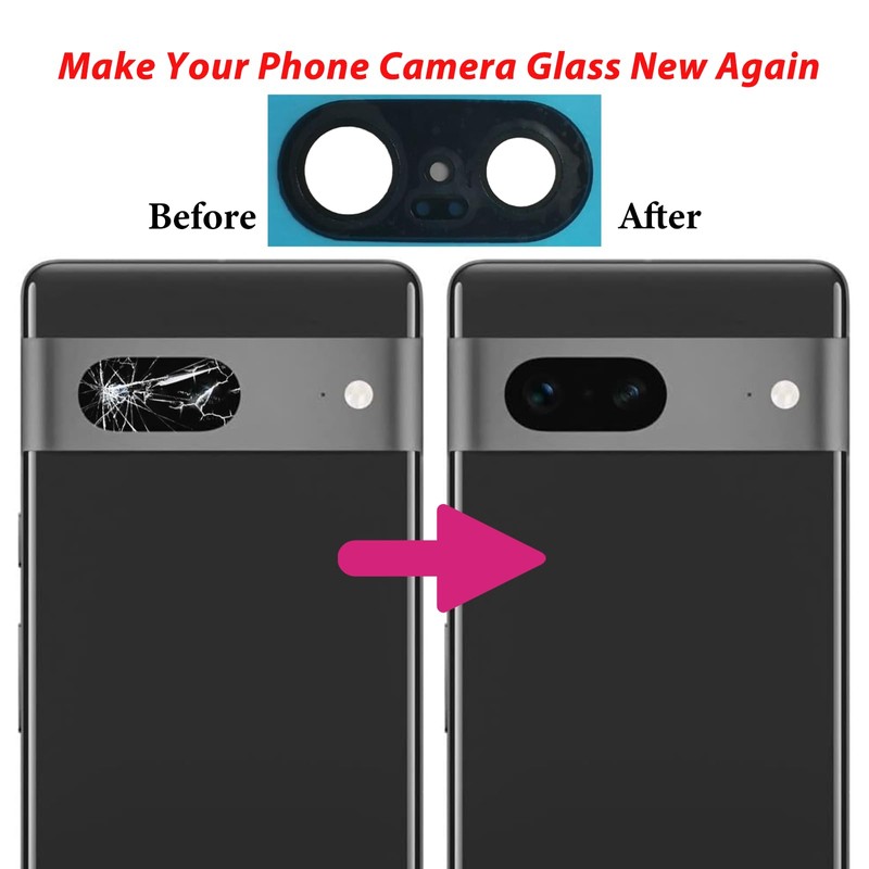 For Pixel 7 Back Rear Camera Glass Lens Replacement Compatible