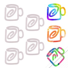 5 Pcs Sublimation Paper Clips Blanks Heart Shape Acrylic Paper Clips for Heat Transfer DIY Crafts Gift Home Office School Use (Water Cup)