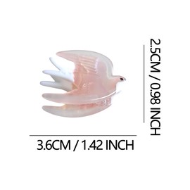 Funny Mini Pink Swallow Hair Clip,Novelty Acetate Claw Clips,Small Hair Clips for Women,Pack of 2