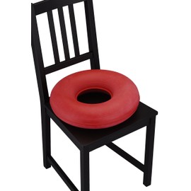 NOVA Inflatable Donut Cushion, Easy to Inflate and Deflate Seat Cushion, Durable Rubber and Easy to Clean,Red 18 Inch (Pack of 1)