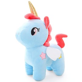 NuomiYue 9'' Blue Cute Unicorn Plush Toys, Cute Unicorn Stuffed Animals Plushies Toy for Girls and Boys Age 4-6, Party Favors, Easter Basket Stuffers
