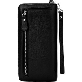 YALUXE Real Leather Zip Around Wallets for Women Wristlet Handbag Cell Phone Purse Card Holder RFID Blocking Protection