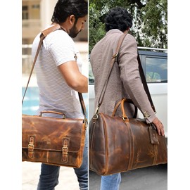 Leather Bag Replacement Shoulder Strap - Adjustable/Comfortable Strap with Padding All Duffle, Satchel, Messenger, Briefcase