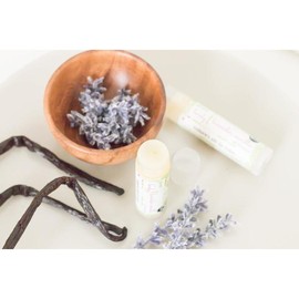 Lavender Vanilla ///  Organic Lip Balm Butter for Intense Moisture - Beauty Gift - Size: 3 tubes