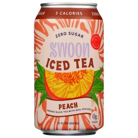 Swoon Peach Iced Tea, Zero Sugar, Gluten Free, 12 Fluid Ounce (Pack of 12)