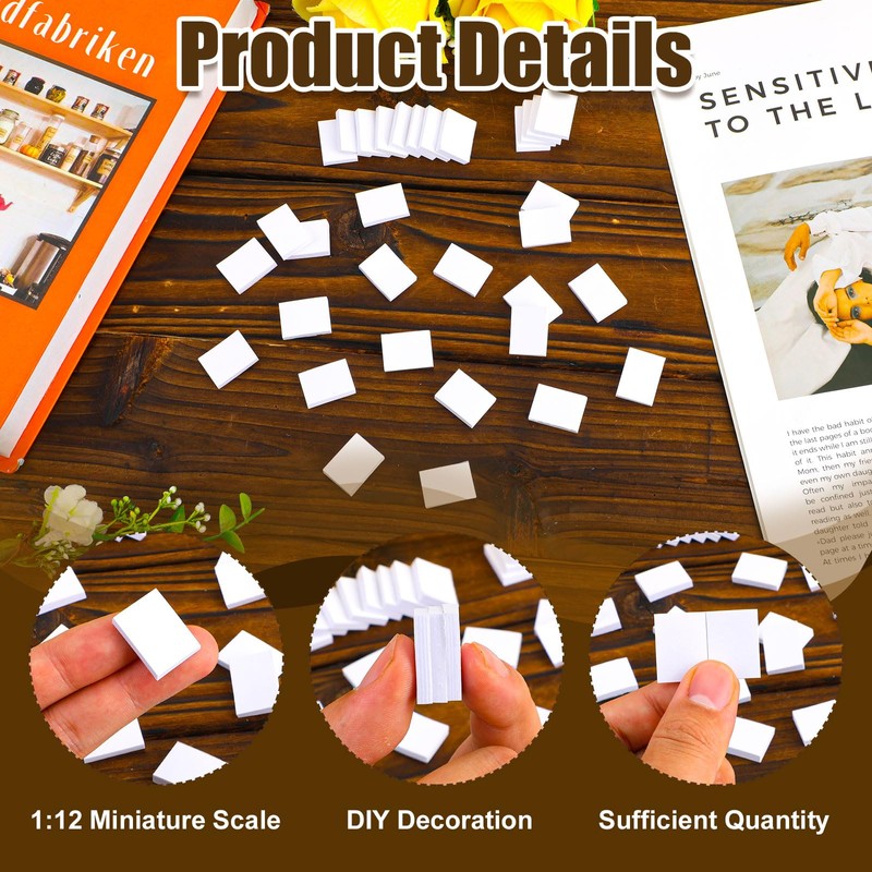 100pcs Blank Miniature Books, 1:12 Scale Mini Dollhouse Book Ornaments,