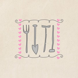 CafePress Gardening Tools Spade Rake Tote Bag Reusable Natural Beige Canvas Shopping Bag