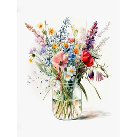 Paint by Numbers Adults Flower Painting by Numbers Flowers with Brushes and Acrylic Paint, Paint by Numbers DIY Set Crafts Adults with Brushes and Acrylic Paints for Home Decor (Frameless, 30 x 40 cm)