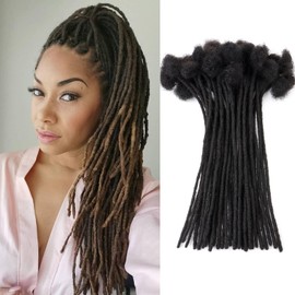 Loc Extensions Human Hair 0.4cm&0.6 cm&0.8cm width 4-18inch 10, 20, 40, 100 strands 100% Human Hair Locs Extensions for Men Women Natural Dreadlocks Can Be Dyed Bleached Curled 0.8cm 14inch 60 Strands