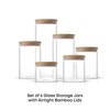 JoyJolt Borosilicate Glass Jars With Bamboo Lids. 6 Pc Set