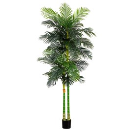 Nearly Natural 9ft. Artificial Double Stalk Golden Cane Palm Tree