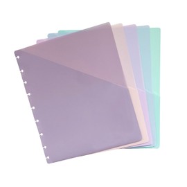 Discbound Dividers with Pockets & 9 Disc Bound Classic - 7x9.25 Classic Size Discbound Notebook, 5pcs Plastic Index Dividers for Binder, Folder & Disc Planner Accessories