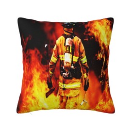 Cushion Covers Fire Brigade Fire Brigade Looking Decorative Cushion Cover for Sofa Office Garden Bed Couch Car Patio Cushion Cover 45 x 45 cm