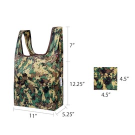 allydrew Small JoliBag Nylon Reusable Grocery Bag, Camouflage Green