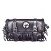 Black Motorcycle Tool Bag With Braid, Fringes & Concho-12-Inch