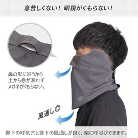 [White Beauty] Face Cover B Type UV Protection, charcoal gray