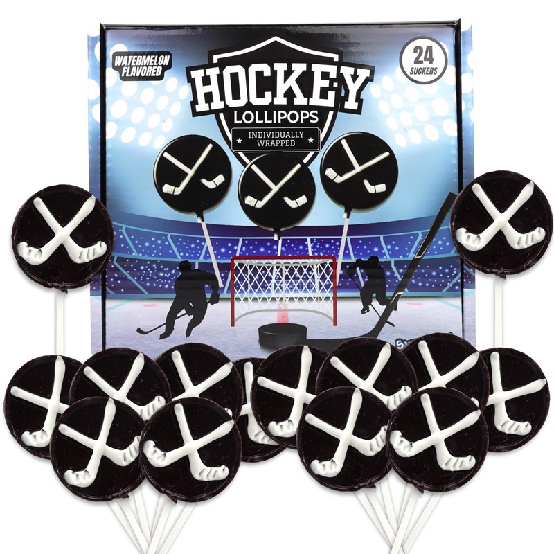 Hockey Puck Lollipops, Individually Wrapped Suckers, End of Year Team