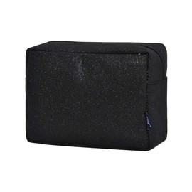 NGIL Makeup Bag for Women, Cute Cosmetic Bag, Lightweight Toiletry Make up Bag, Large Aesthetic Organizer Storage Pouch for Girls, Large Pouch, Toiletry Pouch (Black Glitter)
