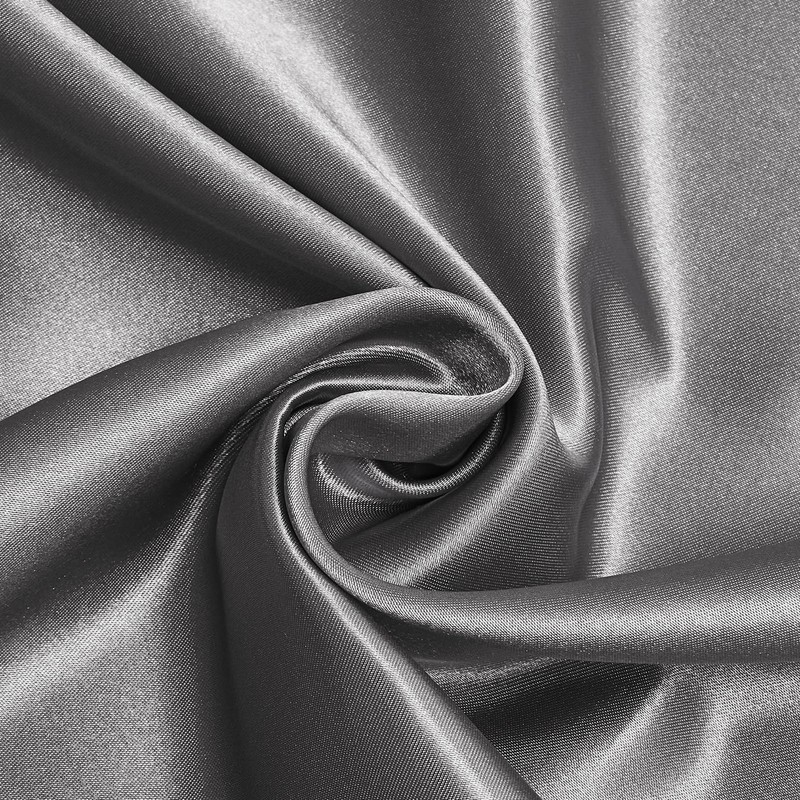 DuShow Satin Fitted Sheet King Dark Grey,Silky Deep Pocket Satin