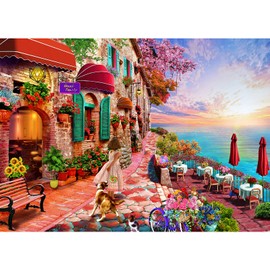Huadada Puzzle, 1000 Pieces, Puzzle for Adults, Impossible Puzzle, Colourful Puzzle Game, Skill Game for the Whole Family, Morning flower and sea