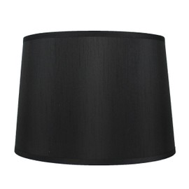 Urbanest French Drum Lampshade, Faux Silk, 16-inch, Black, Spider