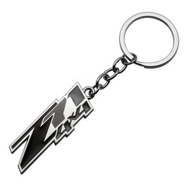 Aimoll For 1500 2500 3500 Chrome Finish Z71 4x4 Keychain Emblem 3D Key Fob Ring (Black)
