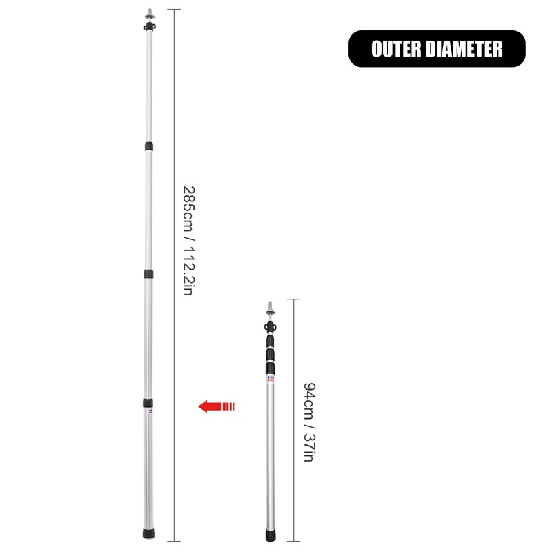 Thicken Aluminum Alloy Tent Pole Adjustable Tent Support Rods Beach