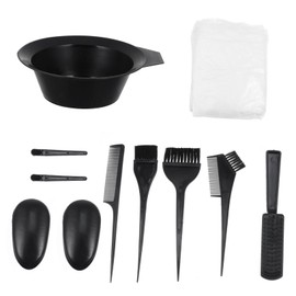 LALAFINA Hair Coloring Tool Kit for Home Use 11pcs Set Bowl Brush Clip Ear Covers Non-breakable