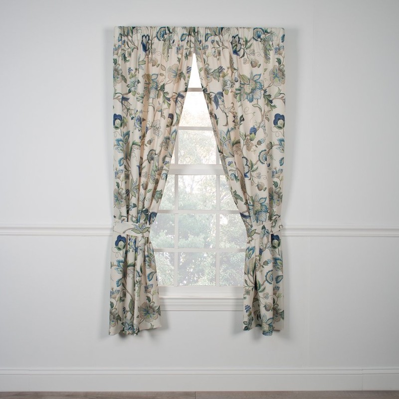 Ellis Curtain Brissac Lined Scallop Valance, 70 X 17-Inch, Blue