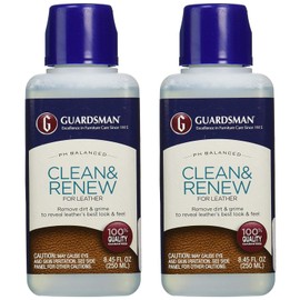Guardsman Clean & Renew For Leather 8.45 oz - Removes Dirt and Grime, Great For Leather Furniture & Car Interiors - 2 Pack