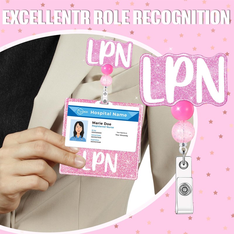 LPN Nurse Badge Buddy with Badge Reel Retractable Nursing ID