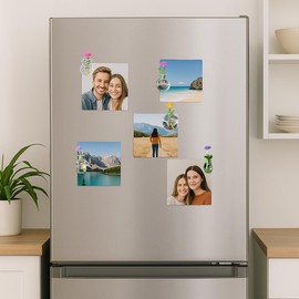 Cute Mini Vase Magnets for Fridge, Tiny Magnetic Flower Glass Vases Refrigerator Accessories, Funny Aesthetic Plant Pot Magnets for Locker Office Kitchen Decoration, Small Magnet Bud Plant