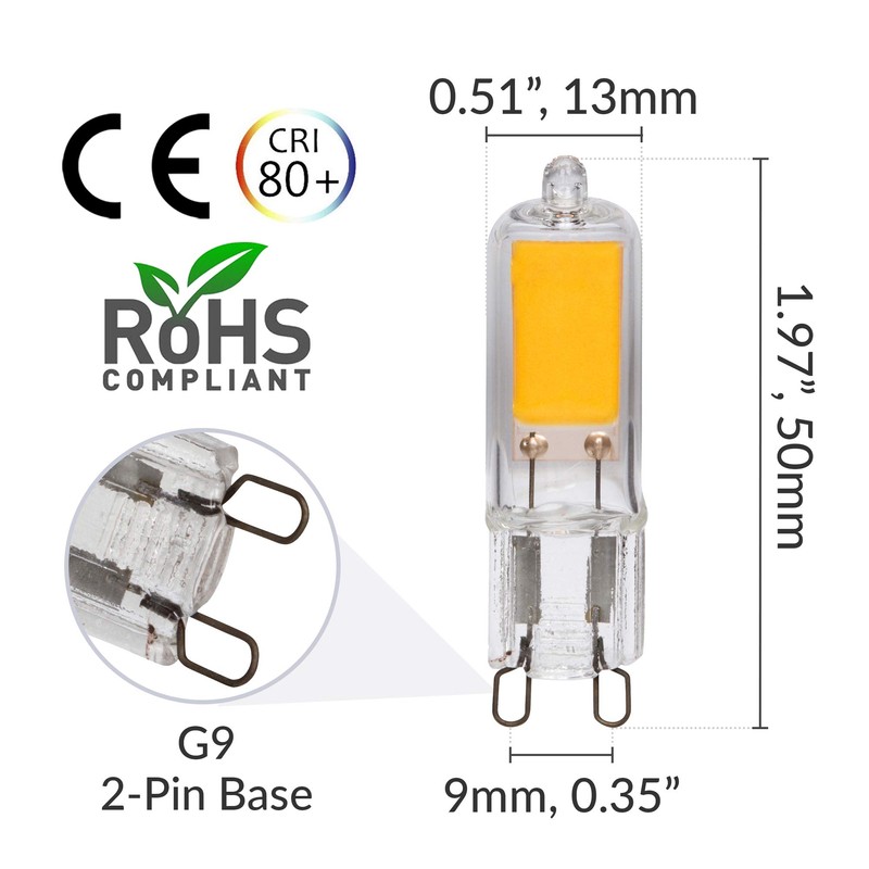 Simba Lighting G9 LED COB Light Bulb (10 Pack) 2W