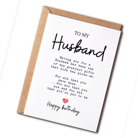 Birthday Card for Husband, Funny Birthday Greeting Card for Men, Perfect Happy Birthday Gifts for Him