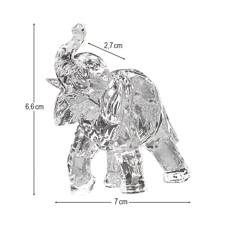 Ideen mit Herz Crystal elephant, decorative figure, collectible figure, faceted,