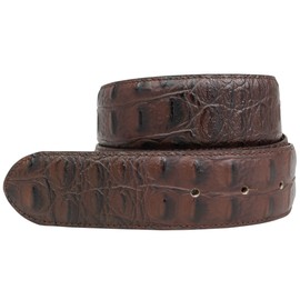 BELTINGER Crocodile Embossed Belt without Buckle 4 cm Leather Belt for Men and Women 40 mm Crocodile Look Crocodile Pattern, brown