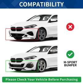 XPHAZZ Front Lip Compatible with 2-Series 2022-2024 F44 Gran Coupe M-Sport Model ABS Bumper Air Splitter (Gloss Black, F44)