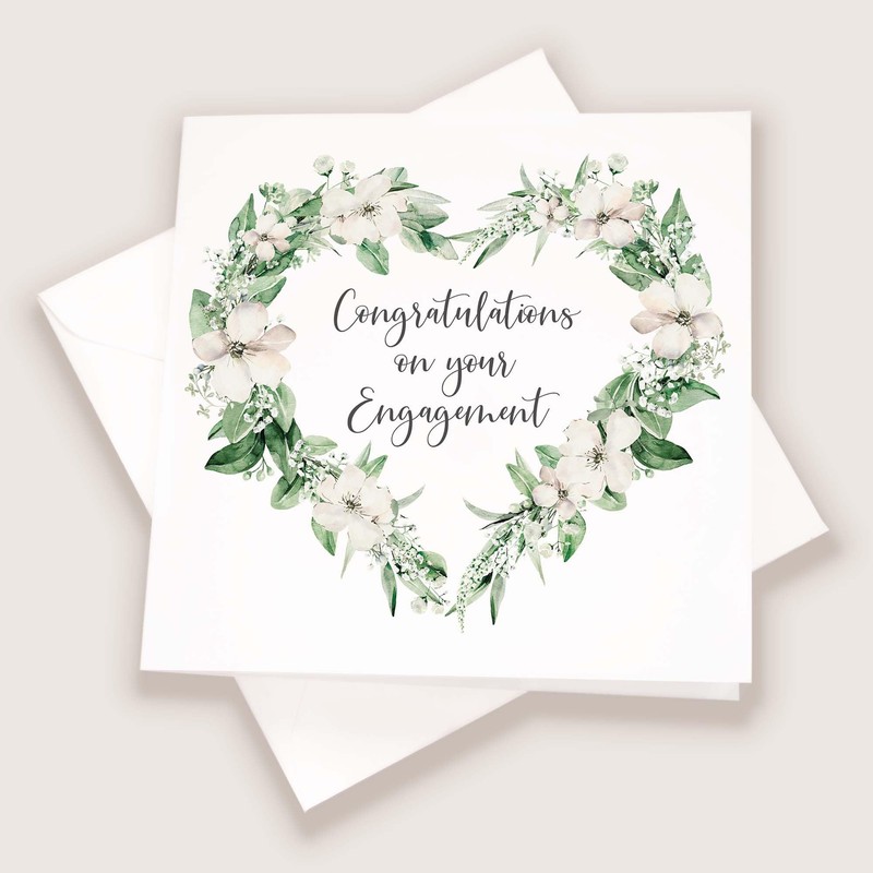 Engagement Card, Congratulations on Your Engagement Floral Greeting Card