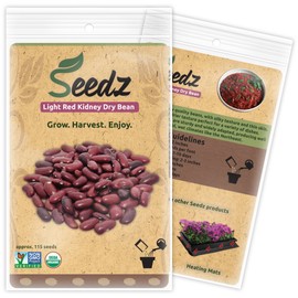 Organic Bean Seeds, APPR. 115, Light Red Kidney Dry Bean, Heirloom Vegetable Seeds, Certified Organic, Non GMO, Non Hybrid, USA