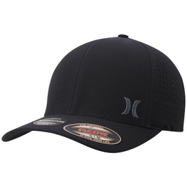 Hurley Men's Baseball Cap - Sweat-Wicking Fitted Baseball Hats for Men (S-XL), Size Small-Medium, Black/(Black)