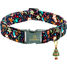 Lionheart glory Christmas Dog Collar Fall Gingerbread Man Collars Soft Durable Adjustable Dog Collars for Small Dogs Pet Gift Female or Male Dog Collar Cute