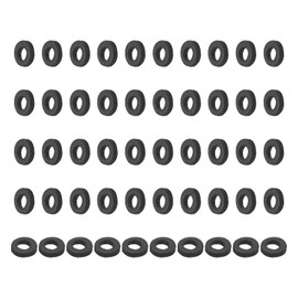 PATIKIL 50 Pcs Flat Rubber Washers 0.2" ID 0.43" OD 0.06" Thickness Sealing Rubber Spacer Gasket for Bolts Faucets Screws Hose Plumbing, Black