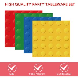 40pcs Building Block Napkins Building Blocks Birthday Party Supplies Building Blocks Themed Paper Napkins for Baby Shower Party Decor