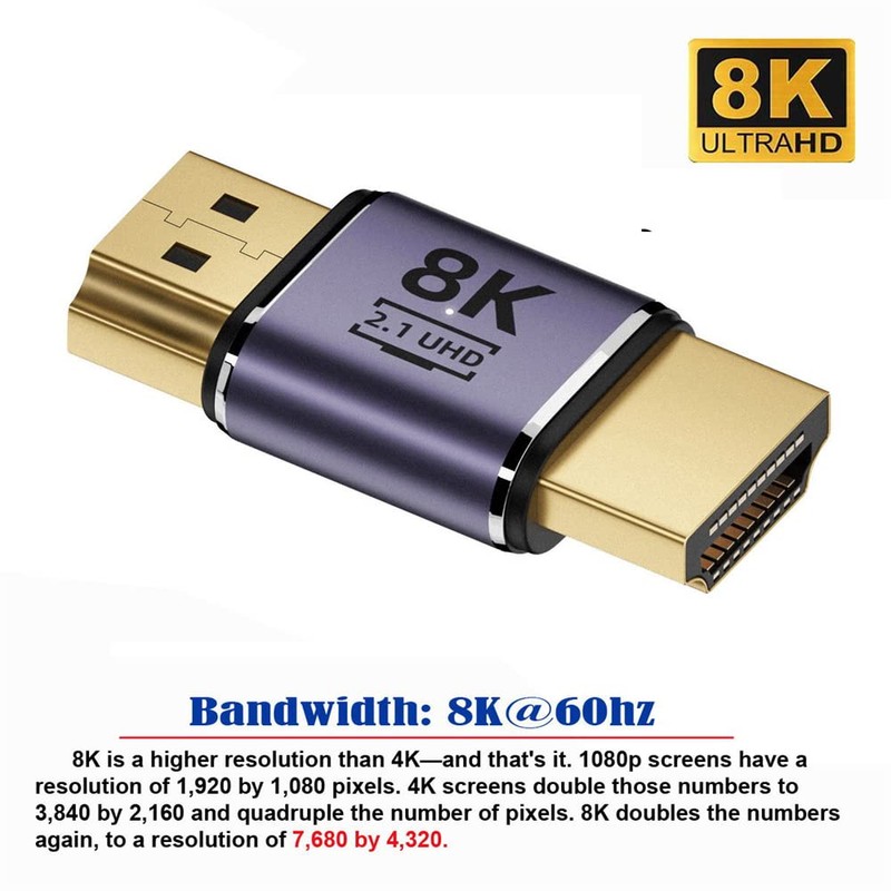 NFHK HDMI Male to HDMI 2.1 Male UHD Extension Gold