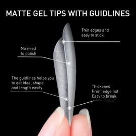 Beautilux Tips for Gel Nails, Pack of 300 with Guide Lines, Full Cover Nail Tips, 12 Sizes, Artificial for Nail Tips and Dual Nail Forms (FJP300-AL)